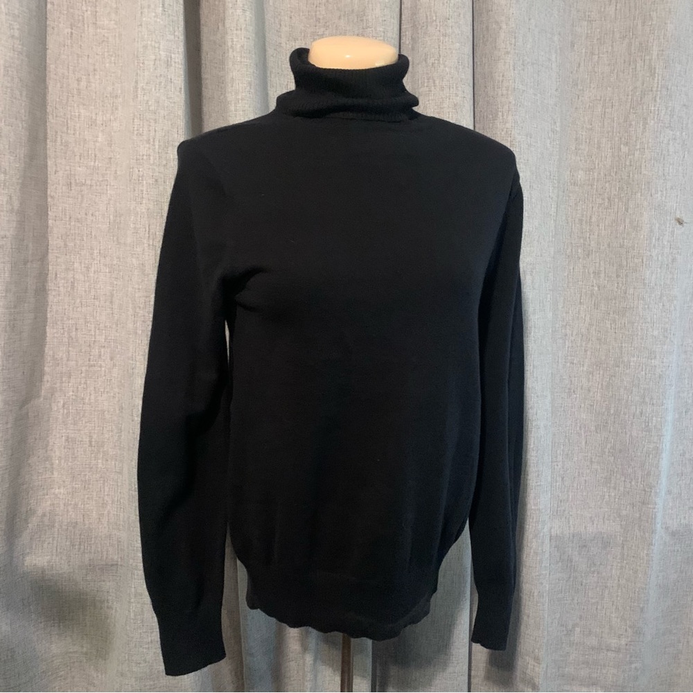 Sonoma Womens Life + Style Pullover Sweater Black Long Sleeve Turtleneck Size S
